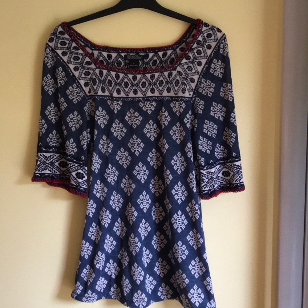 Lucky Brand Boho Top Blue Sz. Small
